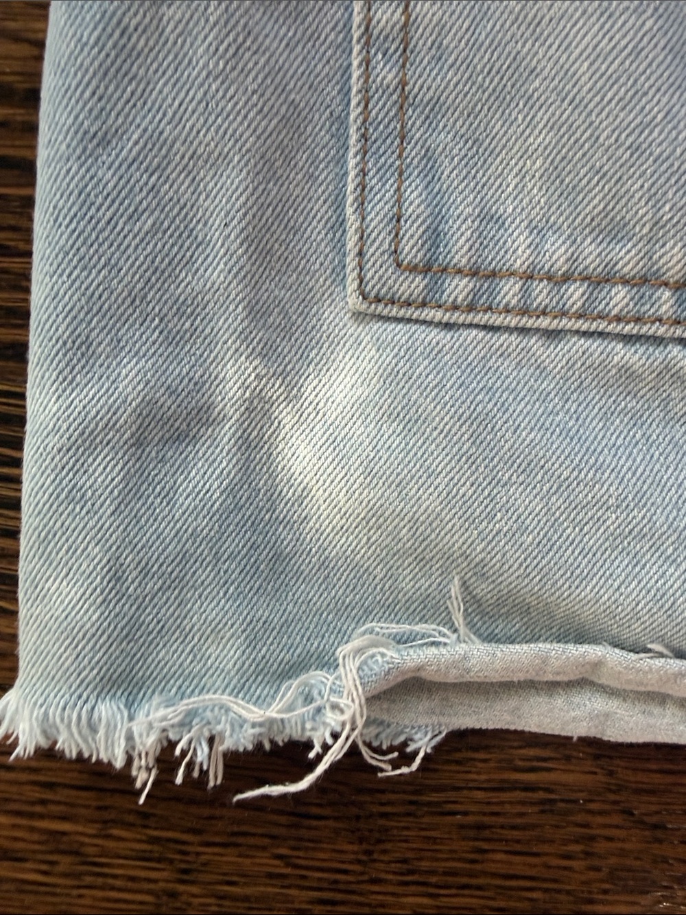 Edikted Light Blue Denim Mini Skirt with frayed hem size XS - Picture 5 of 6